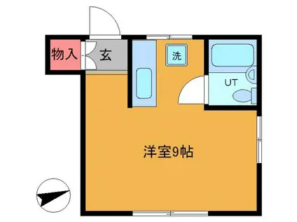 田代コーポ(ワンルーム/2階)の間取り写真