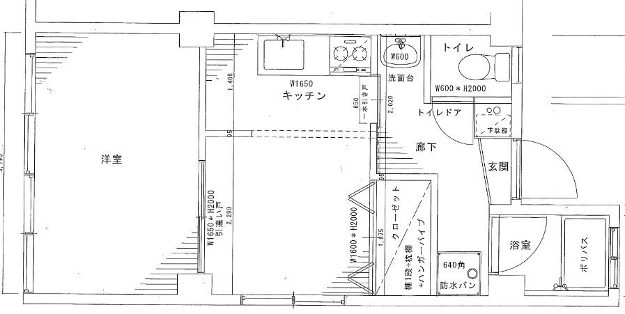 深川マンション(1DK/2階)の間取り写真
