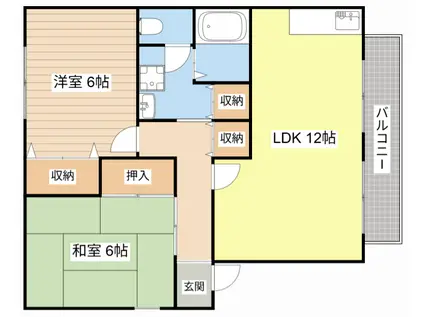 エルスールファミーユ(2LDK/2階)の間取り写真