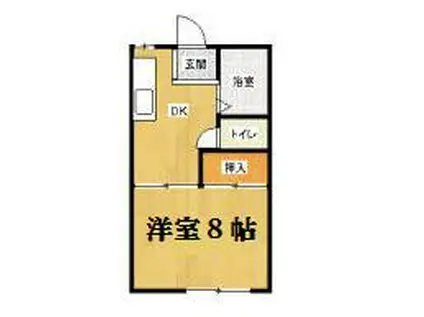 コートシルバー(1DK/1階)の間取り写真