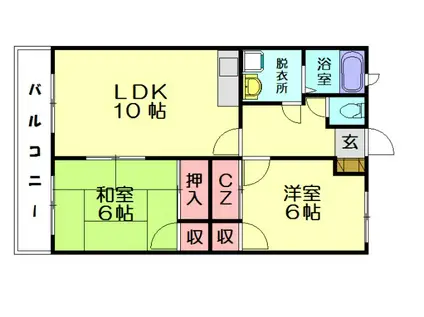 ハイツ喜郎(2LDK/2階)の間取り写真