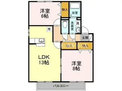 ボナールII(2LDK/2階)の間取り写真