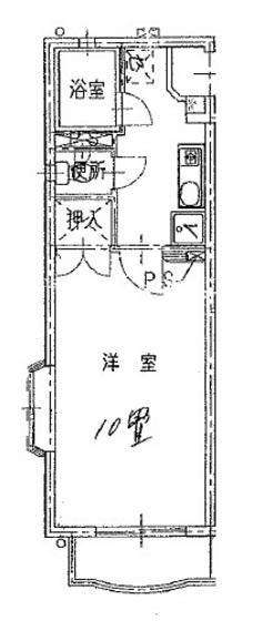 リーセント大和町(1K/1階)の間取り写真