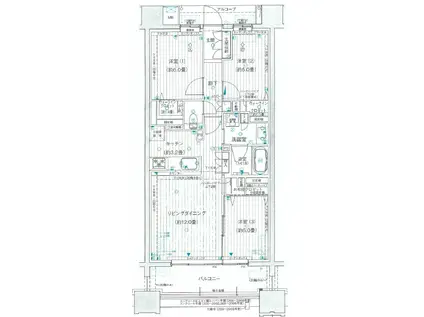 ミッドタワーいわき(3LDK/19階)の間取り写真
