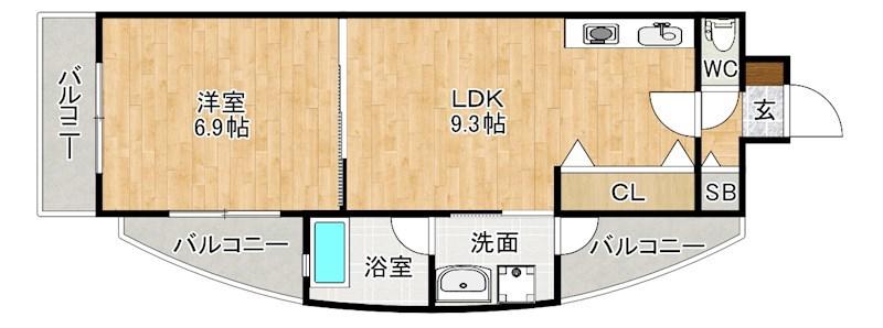LEAD大手町(1LDK/2階)の間取り写真