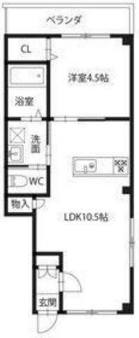 フルーブ(1LDK/1階)の間取り写真