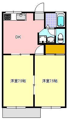 DUECASA(2DK/1階)の間取り写真