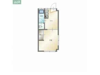 第二丸本ビル(1DK/4階)の間取り写真