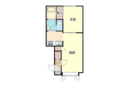 ブルーリバー(1LDK/2階)の間取り写真
