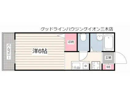 フォレスト青山A棟(1K/2階)の間取り写真