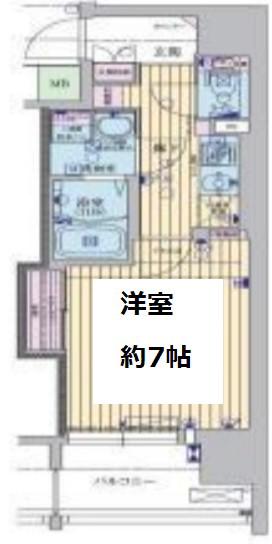 ファーストフィオーレ本町イースト(1K/2階)の間取り写真