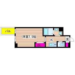 グランK靭公園(1K/11階)の間取り写真
