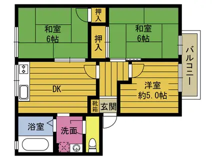 フレグランス上春日(3DK/1階)の間取り写真