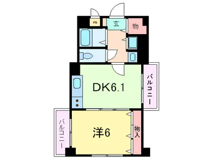 エールハイツ本山(1DK/5階)の間取り写真