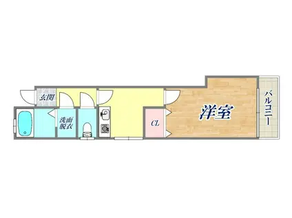 松籟荘(1DK/1階)の間取り写真