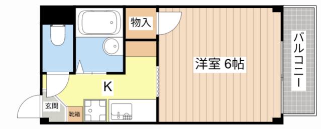 エスポワール(1K/1階)の間取り写真