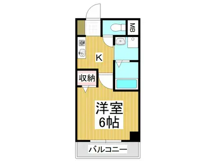 ロワール中央ビル(1K/4階)の間取り写真