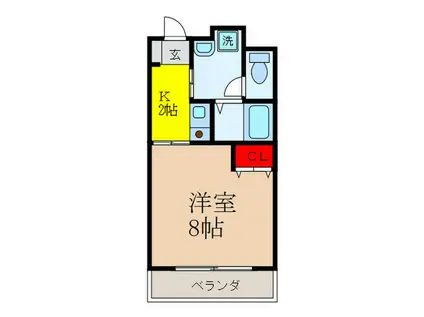 アルデール満寿美(1K/3階)の間取り写真