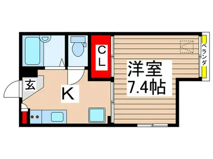 プラザ海神(1K/1階)の間取り写真