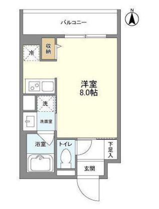 パルムクレスト武蔵小山 サウス棟(ワンルーム/3階)の間取り写真