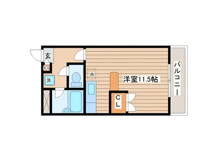 幸町アヴェニュー(1K/4階)の間取り写真