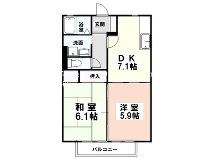 ハイツM&MI(2DK/2階)の間取り写真