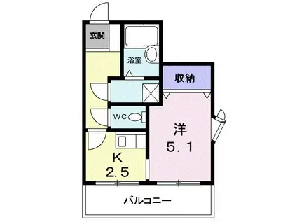 ヴィラナカヤマ(1K/2階)の間取り写真