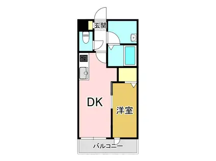 CRAFT直方(1DK/2階)の間取り写真