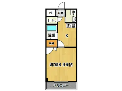 ソレイユ高野(1K/5階)の間取り写真