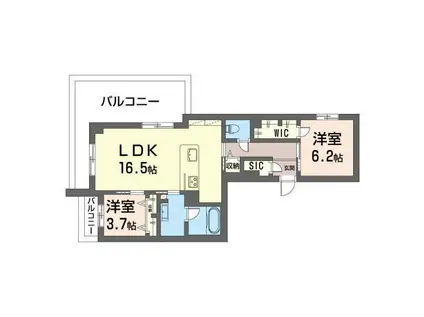 イノヴェーゼ(2LDK/3階)の間取り写真