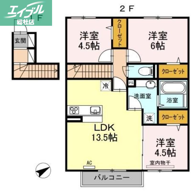 イーリオ(3LDK/2階)の間取り写真