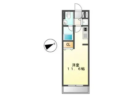 YZ KIMABULI(ワンルーム/1階)の間取り写真