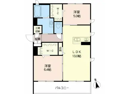 MAST東櫛原 A棟(2LDK/3階)の間取り写真