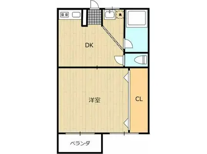 ジョーヌ駈上(1LDK/3階)の間取り写真
