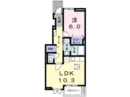 アイランド花月 II(1LDK/1階)の間取り写真