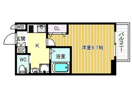 SK南森町(1K/9階)の間取り写真