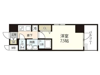 S-RESIDENCE表町(1K/11階)の間取り写真