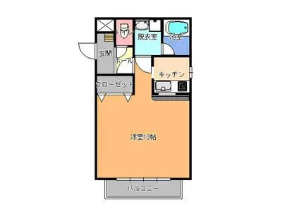 テクノコーポ8(1K/1階)の間取り写真