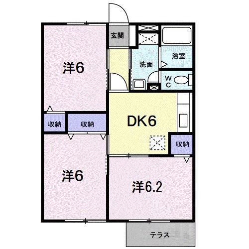 アバンティハイツ(3DK/1階)の間取り写真