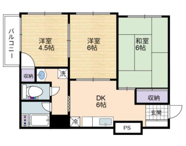 RKビル(3DK/3階)の間取り写真