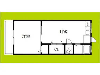 グリーンハイツ(1LDK/4階)の間取り写真
