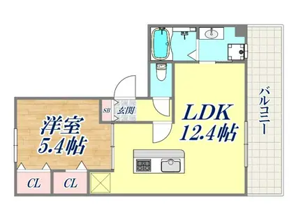 アネックス北神戸(1LDK/1階)の間取り写真