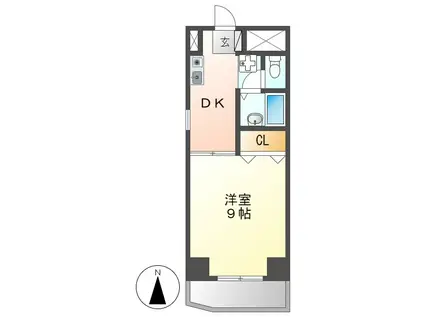 ウイング烏森(1DK/6階)の間取り写真