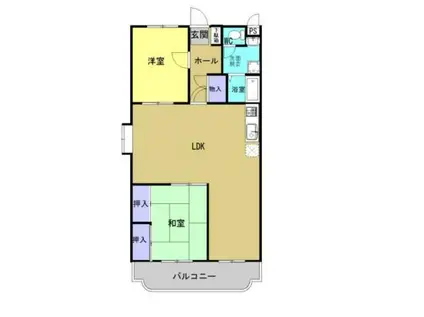 グランディールI(2LDK/3階)の間取り写真