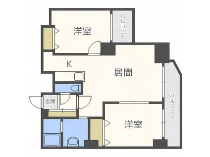スカイコート(2LDK/6階)の間取り写真