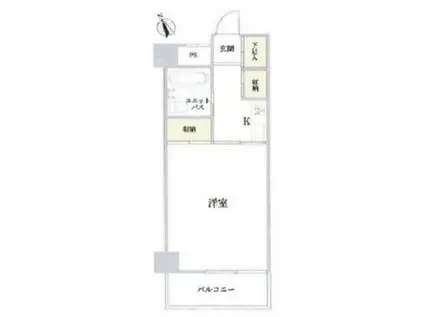プレイス40(1K/2階)の間取り写真