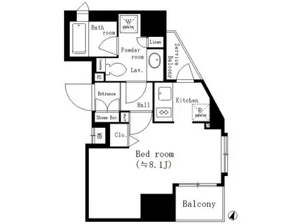 アーバネックス神保町(ワンルーム/8階)の間取り写真