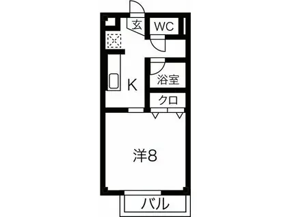 SUN FLOWER 正木I(1K/2階)の間取り写真