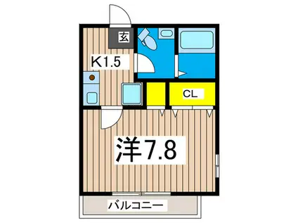 アークヒルズ戸塚(1K/2階)の間取り写真