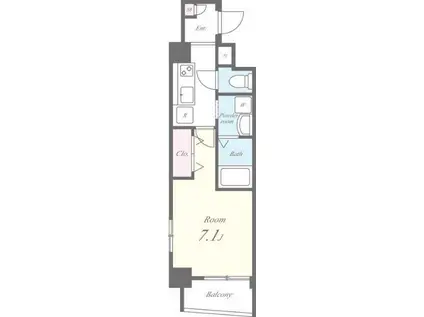 グリーンアベニュー阿佐谷(1K/4階)の間取り写真